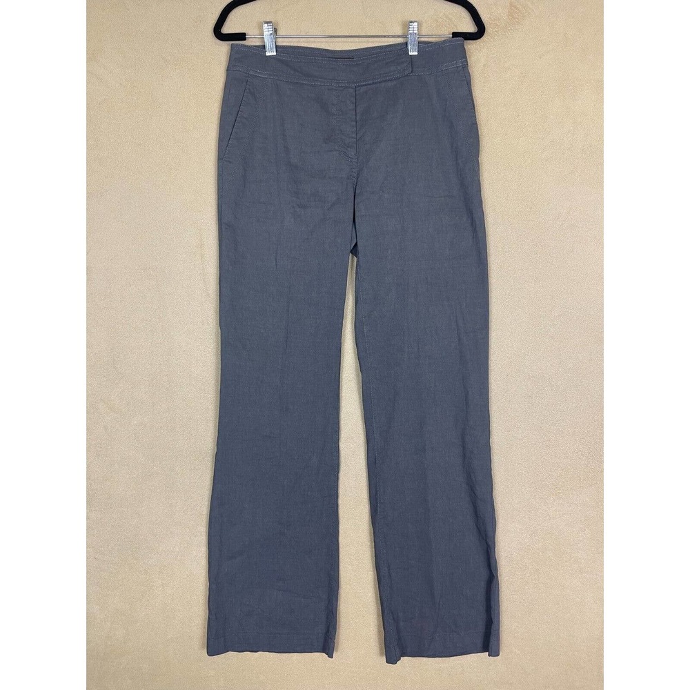 Eileen Fisher Womens 6 Pants Gray Mid Rise‎ Straight Leg Relaxed Fit